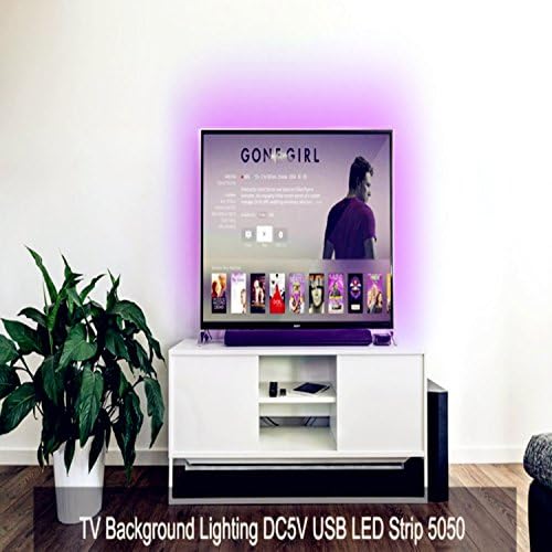 HL RGB TV BackLight Kit 9.84Ft Multi-color Flexible LED Strip Light with USB Cable and Mini Controller TV/Laptop Background Lighting-White Color Changing
