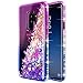 Galaxy S9 Plus Case w/[Full Cover Screen Protector Premium Clear], NageBee Glitter Liquid Quicksand Waterfall Flowing Sparkle Bling Diamond Cute Case Designed for Samsung Galaxy S9 Plus -Purple/Blue