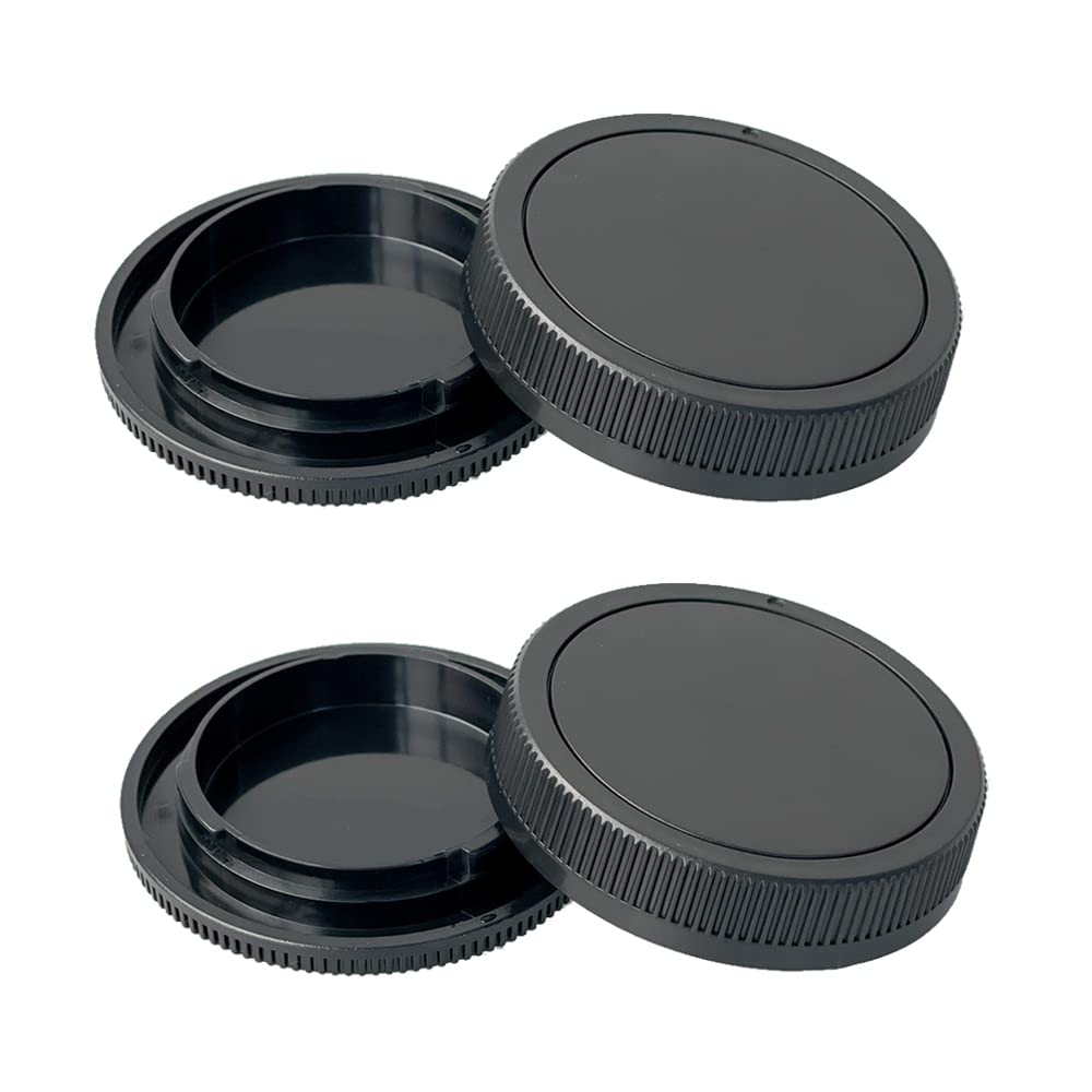 Camera Body Cap & Rear Lens Cover for Compatible for Canon EOS M50II M50 M100 M3 M5 Camera kit EF-M Mount Lens (2 Pack)