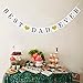 Partyprops Best Dad Ever Banner with Gold Glitter Heart | Vintage Fathers Day Decorations from Daughter and Son