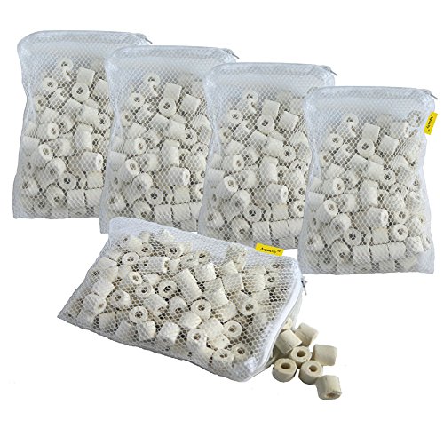 Aquapapa Bio Ceramic Rings Filter Media for Aquarium Fish Pond Canister Filter 5 LBS Large