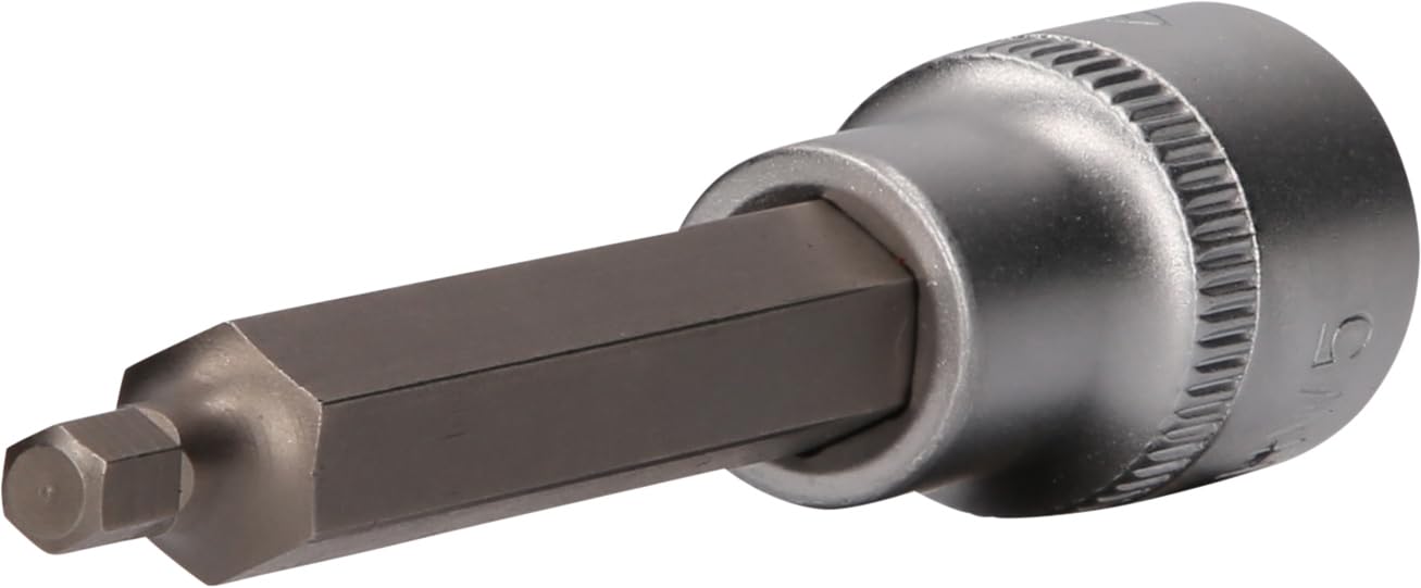 BRILLIANT TOOLS BT022870 1/2 Inch Hex Socket Bit Socket, 100 mm Long, 5 mm [Powered by KS Tools]