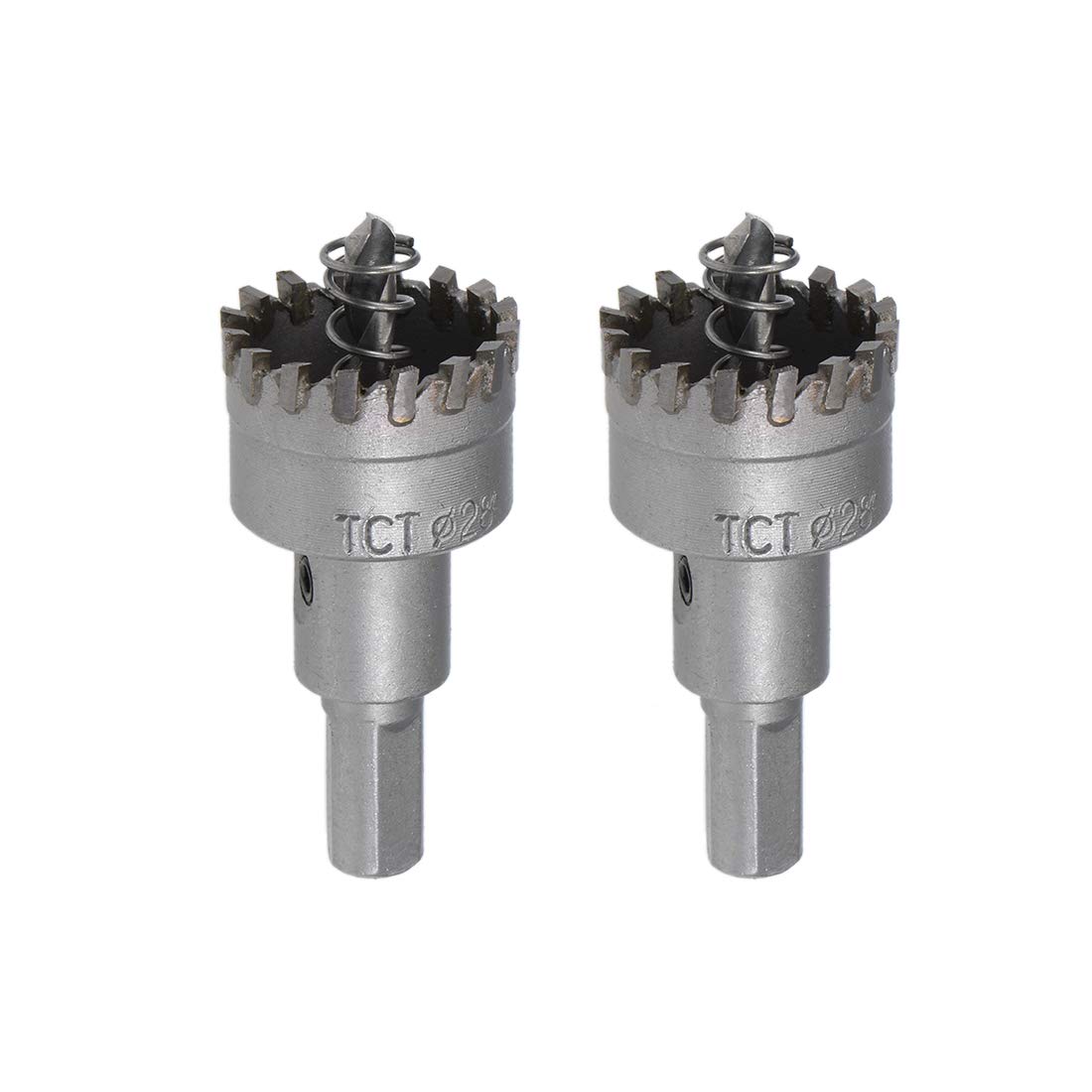 sourcing map 28mm Carbide Hole Cutter, Hole Saws for Stainless Steel Sheet Metal, High Density Carbide Tooth, 2pcs