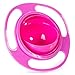 Aomeiter Gyro Bowl- Spill Resistant Kids Gyroscopic Bowl with Lid Non Spill Bowl Pink