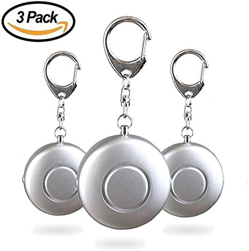 3 Pack Silver 120dB Smart Emergency Personal Alarm Key Chain for Women,Kids,Girls,Superior,Explorer Bag Decoration Self Defense Electronic Device