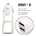 Fast Charging Micro USB 3.1A Car Charger, i-Kason(TM) Dual 2-Port Intelligent Charging for Smart Phones & Tablets (2-Port USB White)