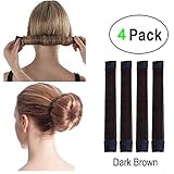 4 Pcs French Bun Maker Women Girls Kids Magic Hair Styling Donut Bun Maker Former Foam French Twist Hairstyle Clip DIY Doughnuts Hair Bun Tools (6#Dark Brown)
