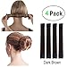 4 Pcs French Bun Maker Women Girls Kids Magic Hair Styling Donut Bun Maker Former Foam French Twist Hairstyle Clip DIY Doughnuts Hair Bun Tools (6#Dark Brown)