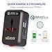 QC3.0 Travel Adapter with 2.4A Dual USB Ports for UK, US, AU, Europe& Asia-Over 150+ International Countries All in One Plug Adapter USB Power Adapter for iPhone, Android, All USB Devices