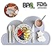 Baby Placemat,URSMART Reusable Silicone Placemats,Travel Placemat Ｍat,Portable Food Mat Eating on The Cloud for Toddler,Portable Roll up Waterproof Placemat Easy Clean (Gray)