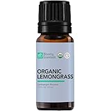 Bloomy Essentials Organic Lemongrass Essential Oil 10 mL (1/3 oz) - USDA Certified Organic - 100% Vegan, Therapeutic Grade, U