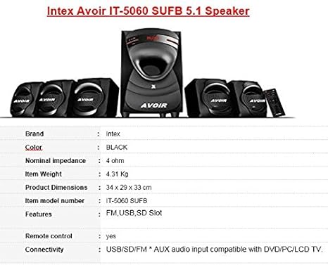 intex 5060 suf 5.1 multimedia speaker