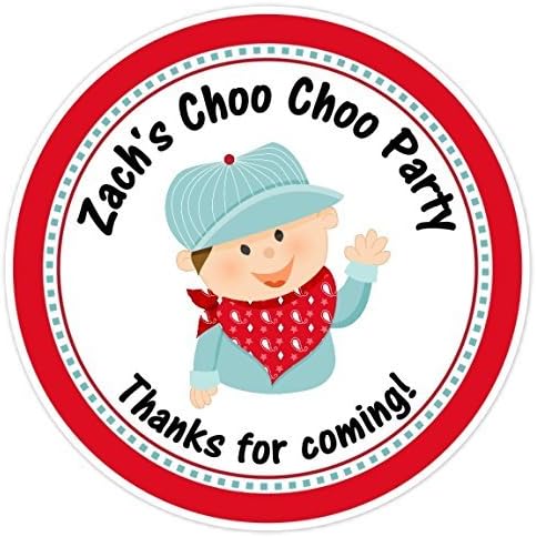 Sandy66Twain Train Birthday Labels, Engineer Birthday Stickers, Choo Choo Birthday Stickers, Custom Birthday Labels Envelop Seals Stickers Party Favors Bags Lables