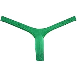 JAXFSTK Sexy Men's Shiny Ice Silk Bikini Thong