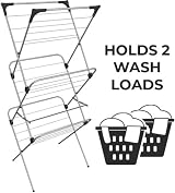 Vileda Sprint 3-Tier Clothes Airer, 20m Indoor Drying Rack, Foldable view 5