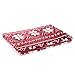 COSMOZ Christmas geometry snowflake Pattern Pure Red Background Soft Lightweight Flannel 290GSM Thick Deep Flannel Fleece Blanket Throw 50