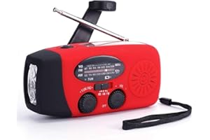 LEATON Solar Hand Crank Emergency Weather Radio,NOAA/AM/FM Portable Radio with 3 LED Flashlight 2000mAh Power Bank Cellphone Charger