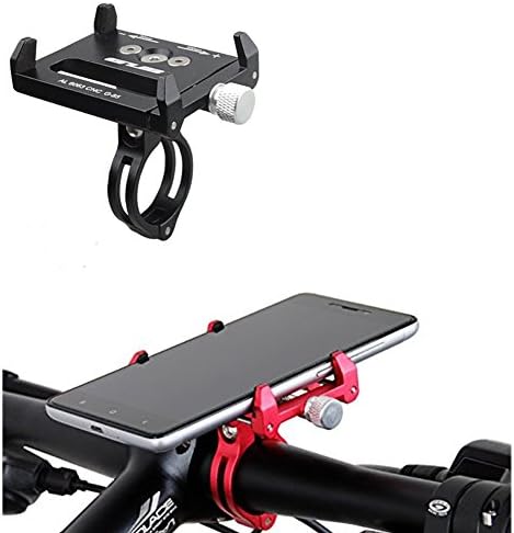 MaoFa Bike Phone Mount Bicycle Holder,Aluminium Alloy Bicycle &amp; Motorcycle Handlebar Cradle,Universal Fit for iPhone 7/6s/6/5s/5c,Samsung S8/S7/S6/Note, Nexus,Xiao Mi,GPS (black)