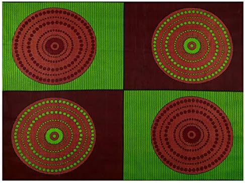 Shawn Pahwa African Print Senzangakona Fabric, Burgundy/Green, Fabric By The Yard