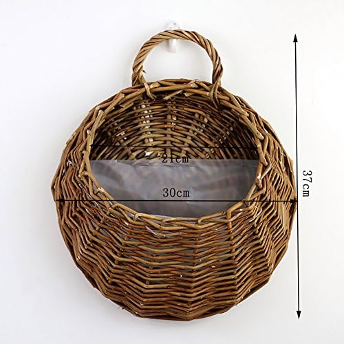 eronde Hanging Flower Basket, Handmade Wicker Rattan Flower Basket for Home Garden Wedding Wall Decoration
