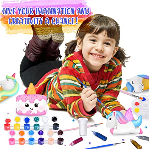 Paint Your Own Squishies Kit, Bergmoer DIY Squishies Set, Unicorn Arts