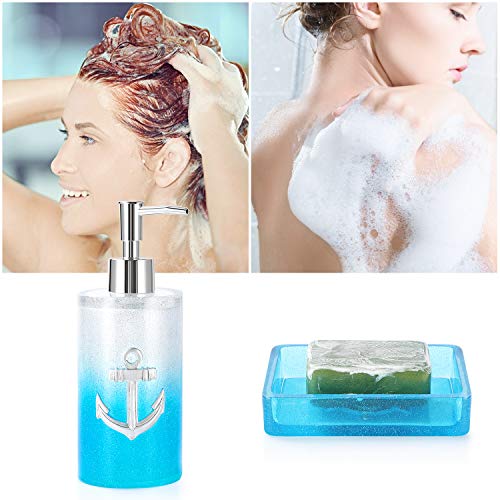 Bathroom-Accessories-Set-5-PCS-Resin-Glass-Bath-Ensemble-Set-Soap-Dispenser-Soap-Dish-Tumble-Cup-Toothbrush-Holder-Cotton-Canister-Modern-Bathroom-Home-Decor-Countertop-Vanity-Organizer Bathroom Accessories Set, 5 PCS Resin Glass Bath Ensemble Set - Soap Dispenser + Soap Dish + Tumble Cup + Toothbrush…