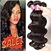 Sunber Hair Raw Brazilian Hair 3 Bundles, Virgin Brazilian Body Wave 100 Human Hair Direct Natural Black Color 16 18 20inches