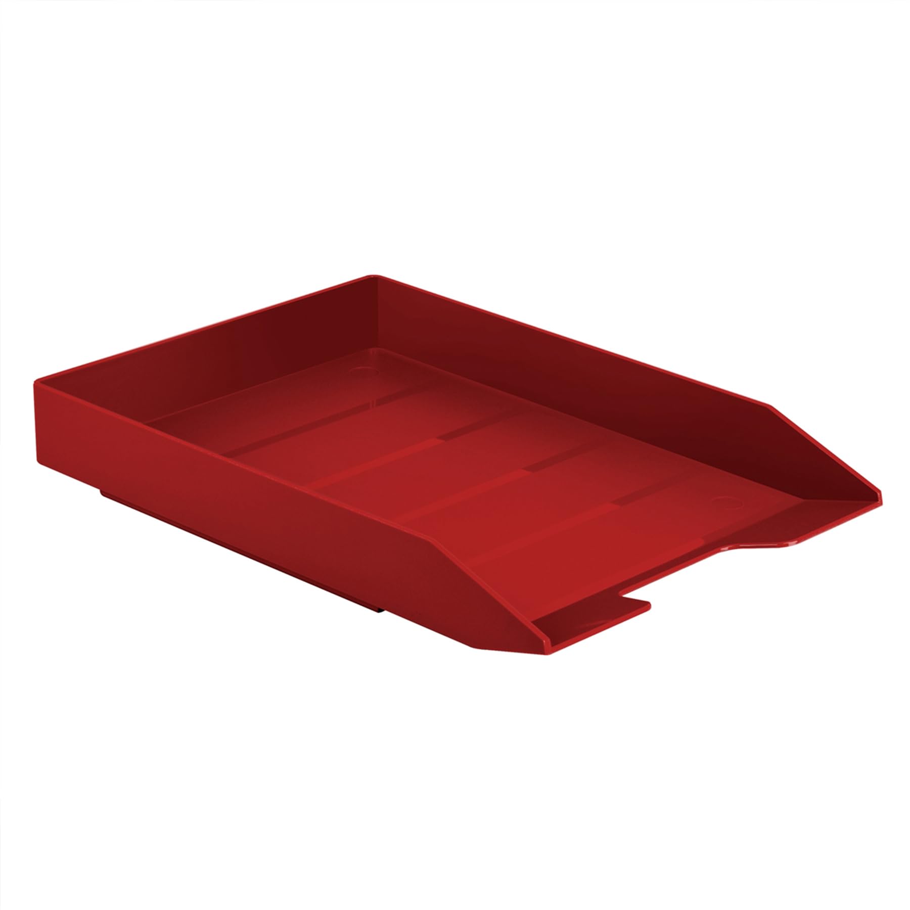 Acrimet Stackable Letter Tray Front Load, Letter Size, Plastic, Solid Red Color, 1 Unit