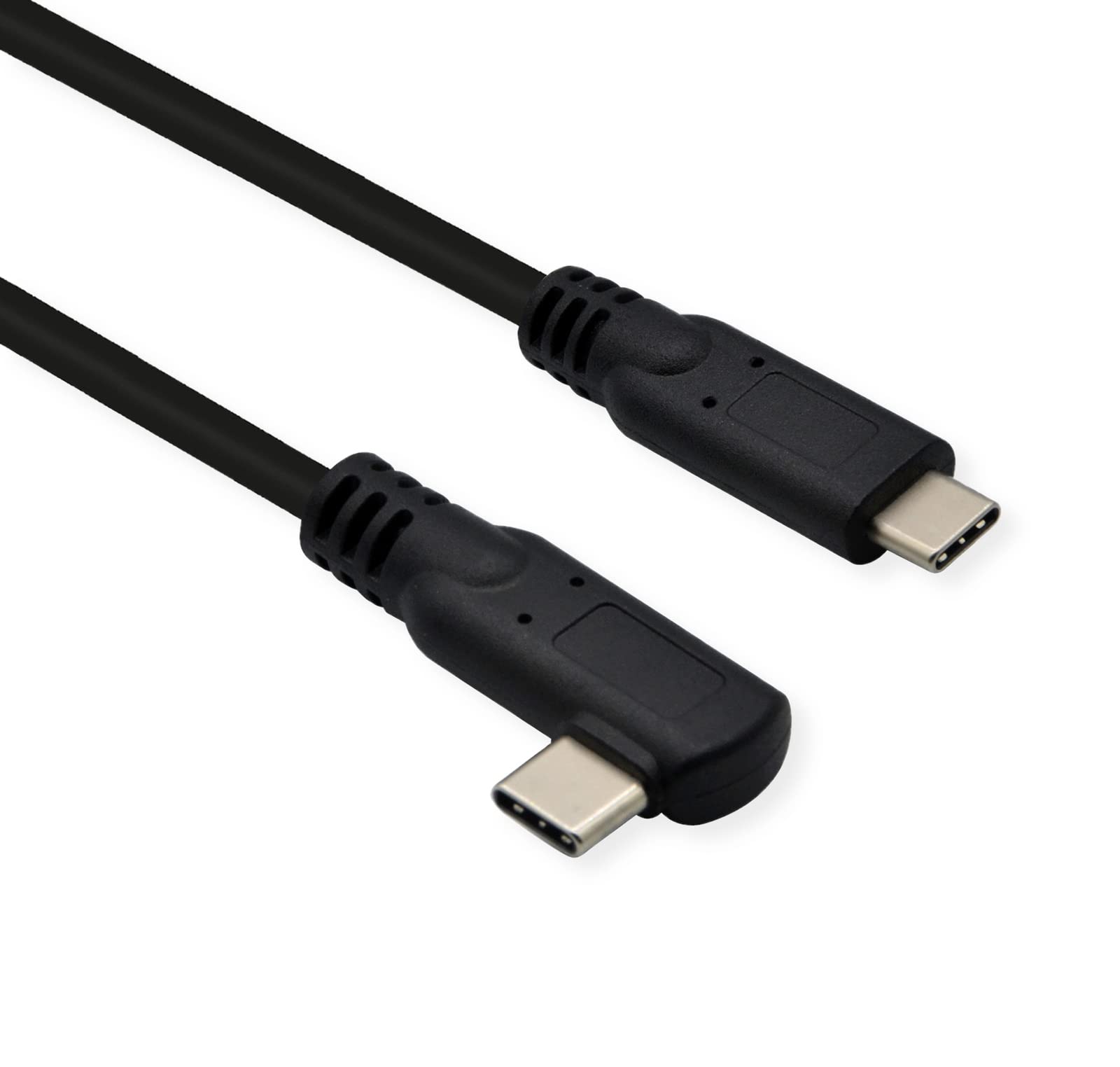ROLINE USB 3.2 Gen 2x2 Cable, PD 20V5A, Emark, C-C, ST/ST, 1x 90° Wt, 20 Gbit/s, Black, 1 m