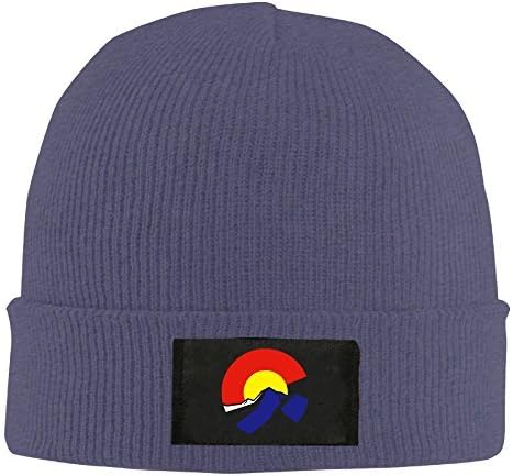 Runningway Colorado Rocky Moutains Knit Winter Beanie Hat Skull Cap Unisex Navy