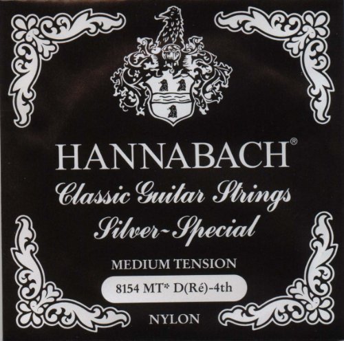 Hannabach 652524 Series 815 Medium Tension Silver Special Single D4 String for Classic Guitar