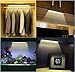 JEBSENS - T05B Battery Operated Closet Light, 10 LED Under Cabinet Lighting with Motion Sensor, Rechargeable Motion Sensing LED Light Bar, Stick on Anywhere, 3 Modes On Off Auto Switch - Black