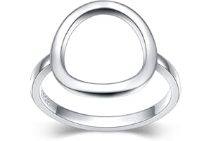 DAOCHONG Sterling Silver Classical Simple Plain Ring Open Circle Karma Statement Promise Ring Karma Ring for Women