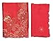 Creative Linens Holiday Christmas Embroidered Poinsettia Candle Bell Tablecloth 70x104 Rectangular with 12 Napkins RED Gold