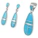 Matching Turquoise Set in 925 Sterling Silver (Pendant, Earrings, Necklace 20