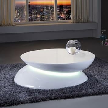 white high gloss coffee table with led lights