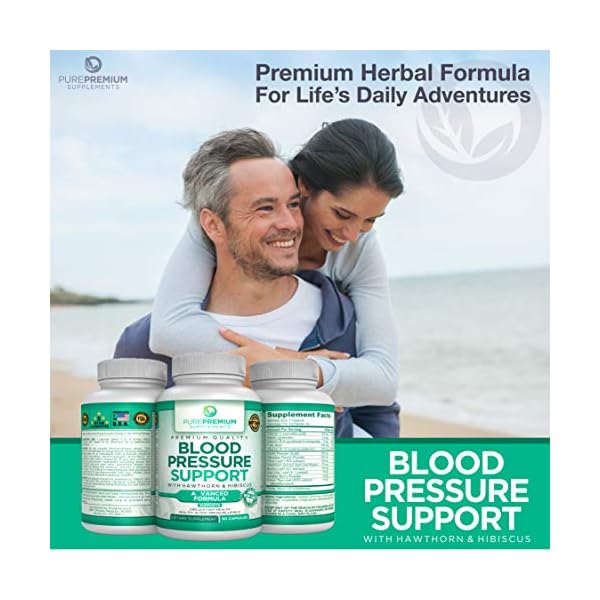 Premium Blood Pressure Support Supplement by PurePremium with Hawthorn