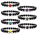 YUGDRUZY 7Pcs Chakra Bead Bracelets Essential Oil Diffuser Bracelets 8mm Natural Lava Rock Stone Stretch Bracelet Men Women Yoga Anxiety Bracelet