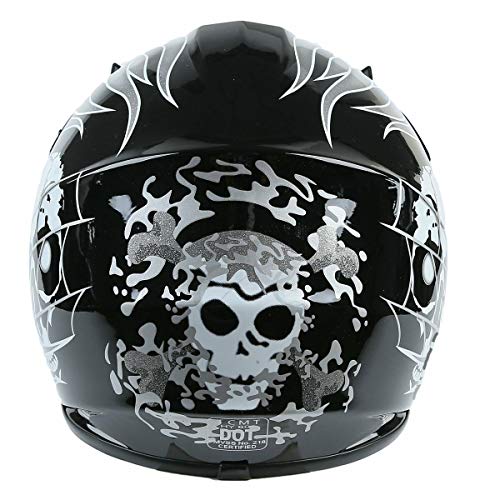 TCTMT Youth Helmet+Goggles+Gloves DOT Motocross Hot Youth Kids Helmets Black Skull Dirt Bike