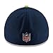 New Era Men's Seattle Seahawks 2017 Official NFL Sideline 39THIRTY Cap Navy/Lime Size Large/X-Large