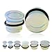 ZS Single Flare Clear Opalite Moonstone Ear Plugs and Tunnels with O-Ring Stretcher Expander Pair (5/8