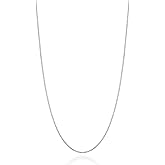 Miabella Italian 925 Sterling Silver or 18K Gold Plated 925 Sterling Silver Thin 1mm Box Chain Necklace for Women, Made in Italy