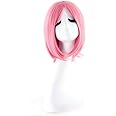 MapofBeauty 12"/30cm Fashion Unisex Short Straight Wig (Pink)