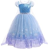 Dressy Daisy Toddler Little Girls Ice Princess Snow Queen Halloween Birthday Christmas Dress Up Costume with Cape Size 3T-12
