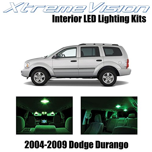 Click Here to See More Images XtremeVision Dodge Durango 2004-2009 (7 Pieces) Green Premium Interior LED Kit Package + Installation Tool