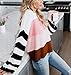 Suimiki Women's Casual Long Sleeve Pullover Color Block Striped Scoop Neck Knit Sweater Top