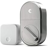 August Smart Lock + Connect Wi-Fi Bridge, Satin Nickel, Works with Alexa, Keyless Home Entry from Anywhere