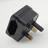 Casoter EU to UK Plug Adaptor 5A Fuse 2-Pin to 3-Pin 3 Pack Black view 8