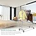 TomCare Garment Rack Double Clothes Racks Adjustable Clothing Rack Extensible Clothes Hanging Rack Commercial Grade Garment Rolling Racks for Hanging Heavy Duty Stainless Steel Garment Rack on Wheels