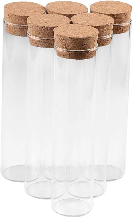 Amazon 4个 透明なガラスの試験管瓶 コルクの栓を持って 瓶を収納して 装飾の瓶 実験瓶 110ml 37x150mm チャーム アクセサリートップ 通販